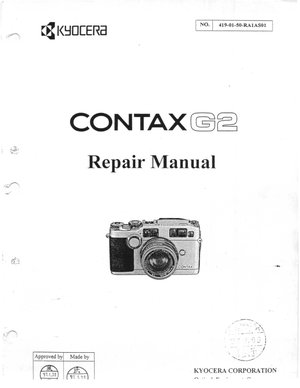 Contax G2 Repair