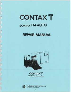 Contax T Service Manual Text