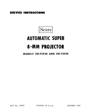 Sears Projector 92020 30