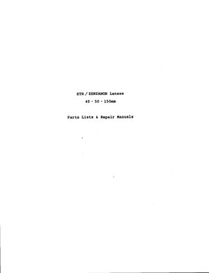 Bronica ETR 40mm 50mm 150mm