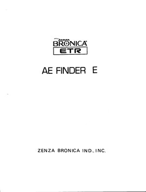 Bronica ETR AE Finder E