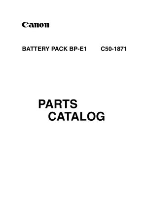 Canon Battery Pack BP E1 Parts Catalog