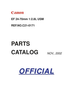Canon EF 24 70mm f28L Parts