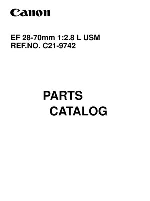 Canon EF 28 70mm f28L Parts