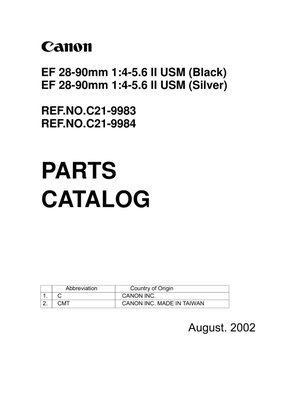 Canon EF 28 90mm f4 56 II Parts