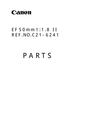 Canon EF 50mm f18 II Parts