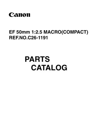 Canon EF 50mm f25 Macro Parts