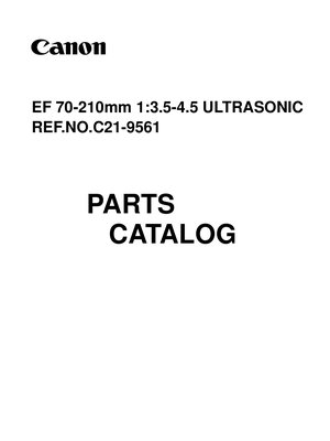 Canon EF 70 210mm f35 45 USM Parts