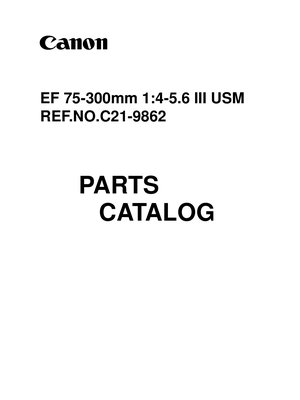 Canon EF 75 300mm f4 56 III USM Parts