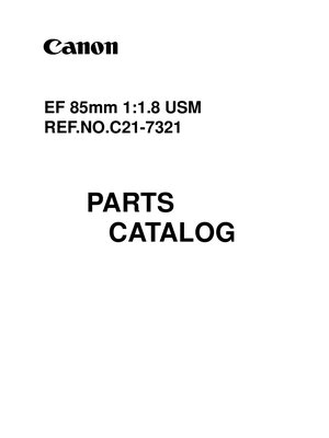Canon EF 85mm f1.8 USM Parts