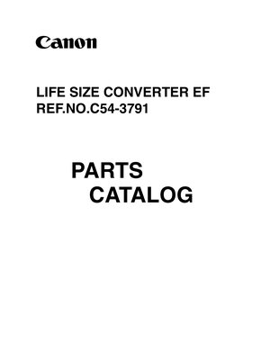 Canon Life Size Conveter EF Parts Catalg