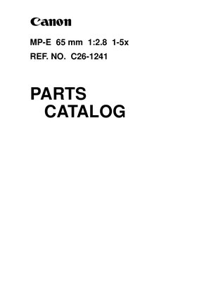 Canon MPE 65mm f28 Macro Parts
