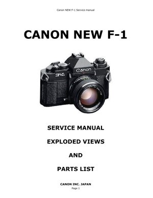 Canon New F 1 Exploded Views and Parts List