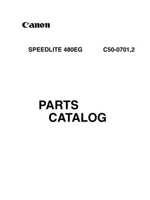 Canon Speedlight 480EG Parts Catalog