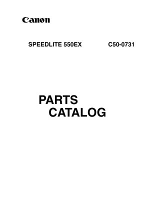 Canon Speedlight 550EXZ Parts Catalog