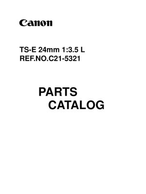 Canon TS E Objektive Parts Catalogs