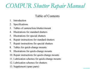 Compur Factory Shutter