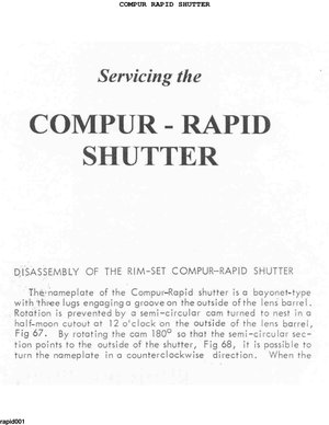 Compur rapid shutter
