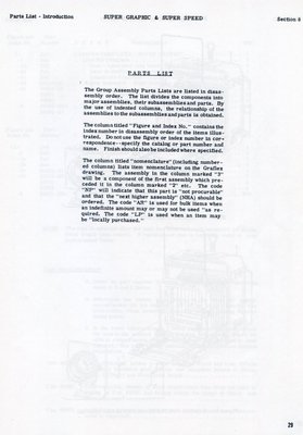 Graflex Super Graphic parts