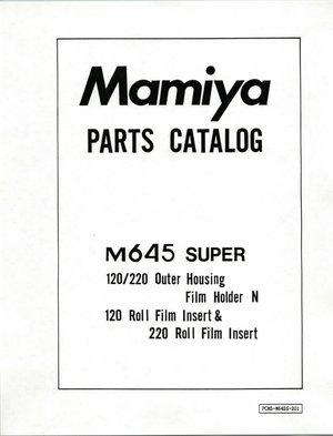 Mamiya 645 Super 120 220 magazine Parts