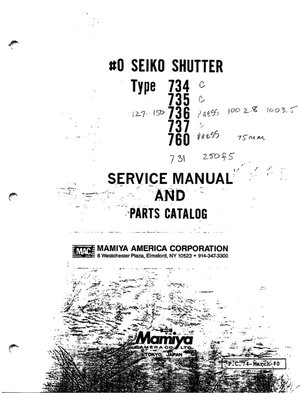 Mamiya Seiko Shutter