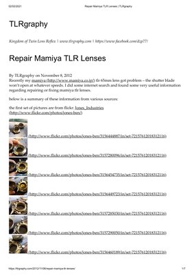 Mamiya TLR Lenses