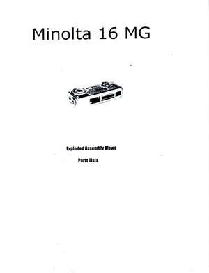 Minolta 16 MG Exploded Assembly Views Parts List