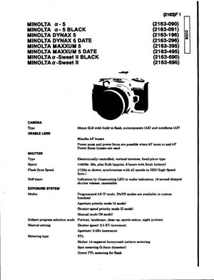 Minolta Maxxum Dynax 5 OCR