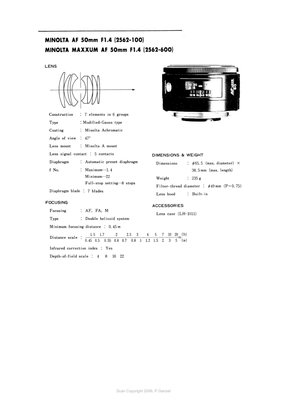 Minolta af 50 f14