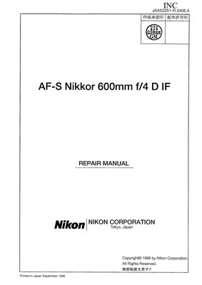 Nikon AF S 600 4 D IF