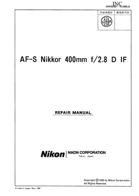Nikon AF S ED 400 f2.8 D IF