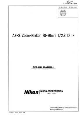 Nikon AFS 28 70mm f28D IF