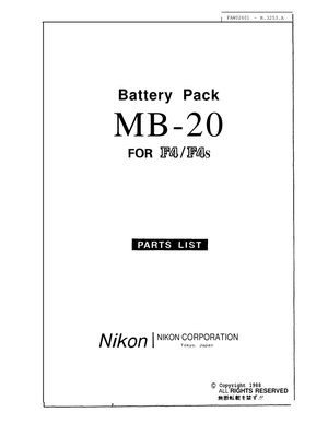 Nikon Battery pack MB 20 for F4 F4S
