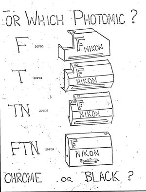 Nikon Photomic Finder Identification Chart