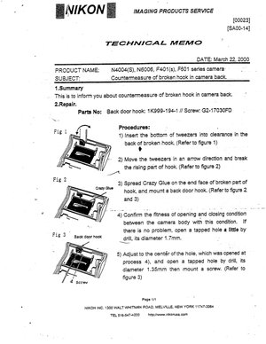Nikon broken back latch