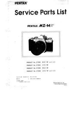 Pentax MZM Parts