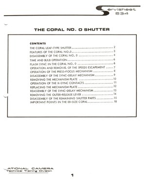 Repair Course Lesson 8 Copal 0 Shutter