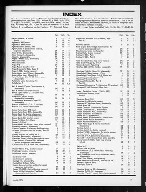 Camera Craftsman 1974 20 index